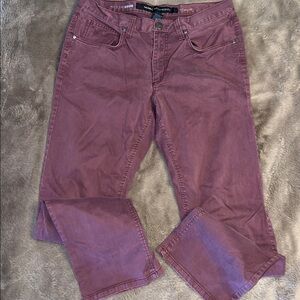 Marc Anthony Size 33x32 Pants Solid Maroon Slim Cotton Stretch Mens
